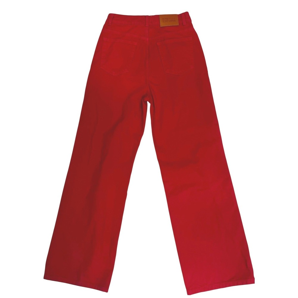 Princess Polly NWT Denver Denim Jeans Red High Rise Wide Leg US - Picture 2 of 14